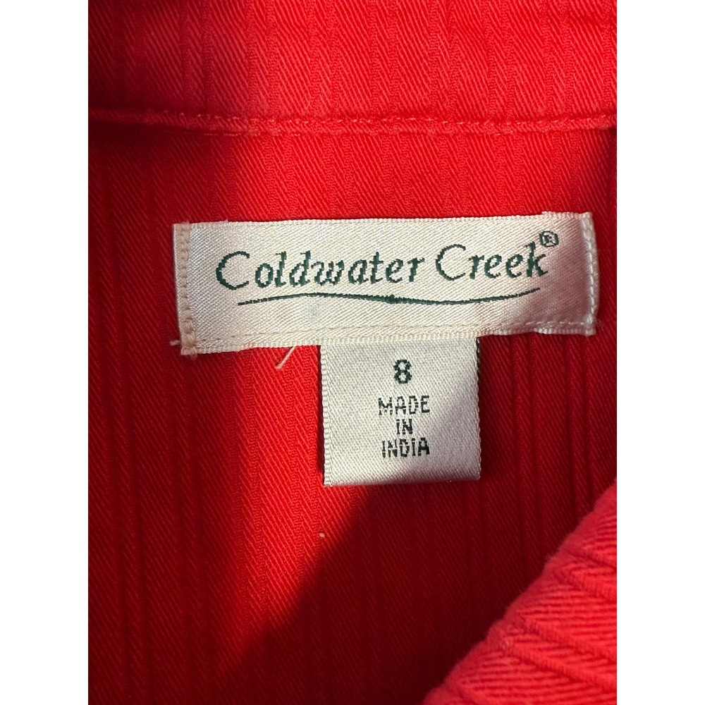 Coldwater Creek Women's Cotton Red Denim Button‎ Down Jacket 8 Casual Preppy Y2K - Picture 11 of 15